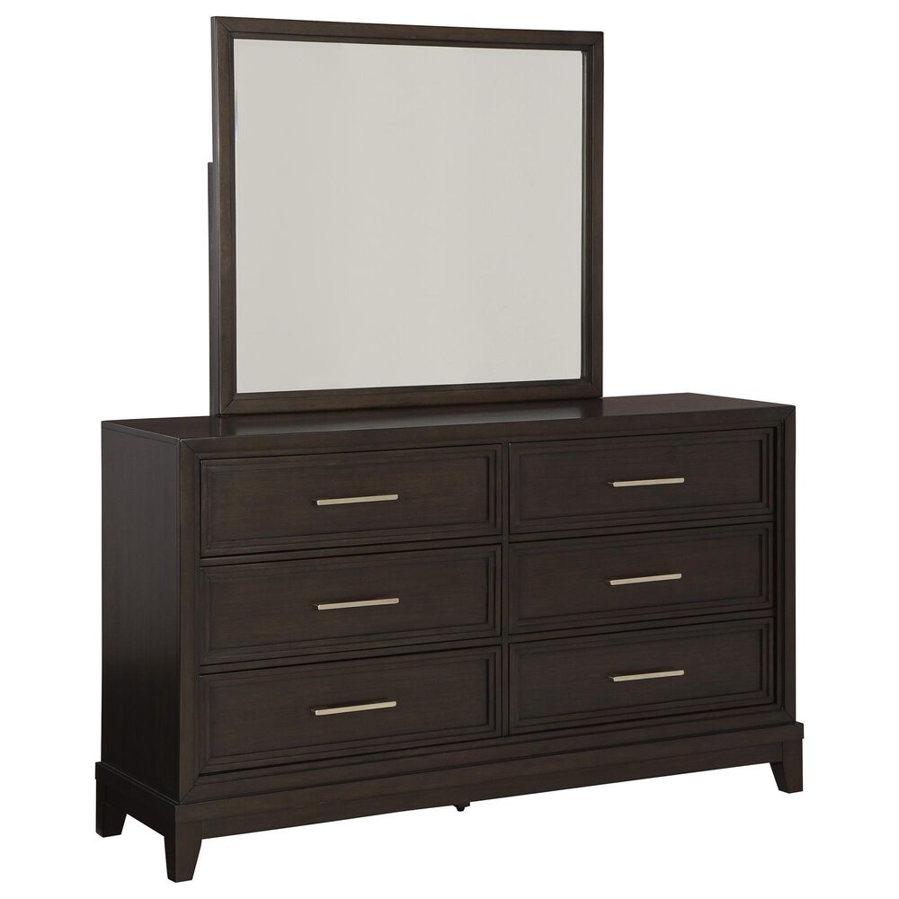 Ashley Neymorton 6-Drawer Dresser and Mirror in Dark Grayish Brown, , large