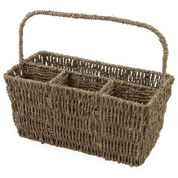 Boston International Seagrass Flatware Basket in Natural Brown and Beige, , large
