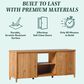Walker Edison Flynn Scandinavian 58" TV Stand in English Oak, , large