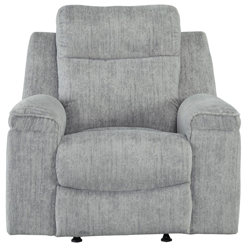 Ashley Buntington Manual Rocker Recliner in Pewter, , large