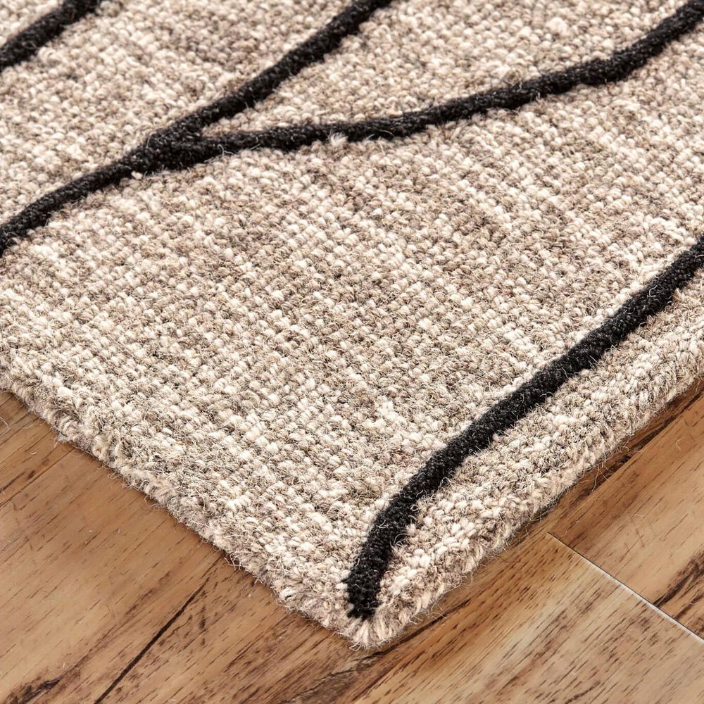Feizy Enzo 2&#39; x 3&#39; Black and Taupe Area Rug, , large