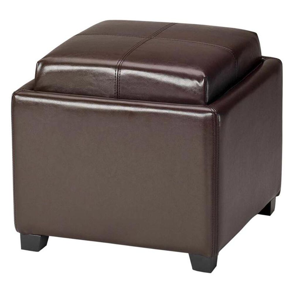 Safavieh Hudson Harrison Single Tray Ottoman in Brown, , large