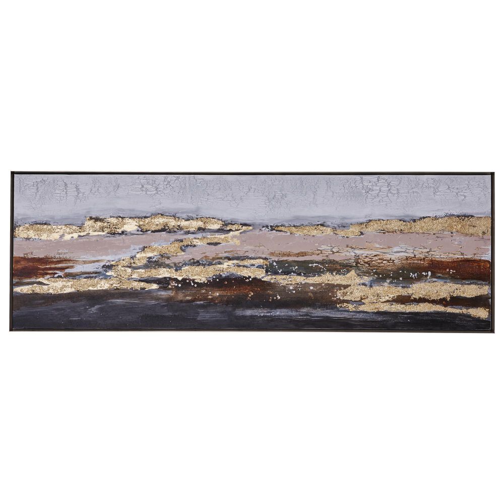 Maple and Jade Contemporary Polystone Wall Art in Gold, , large