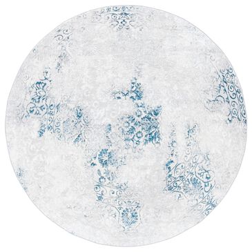 Safavieh Orchard Oriental 6"7" Round Grey and Blue Area Rug, , large
