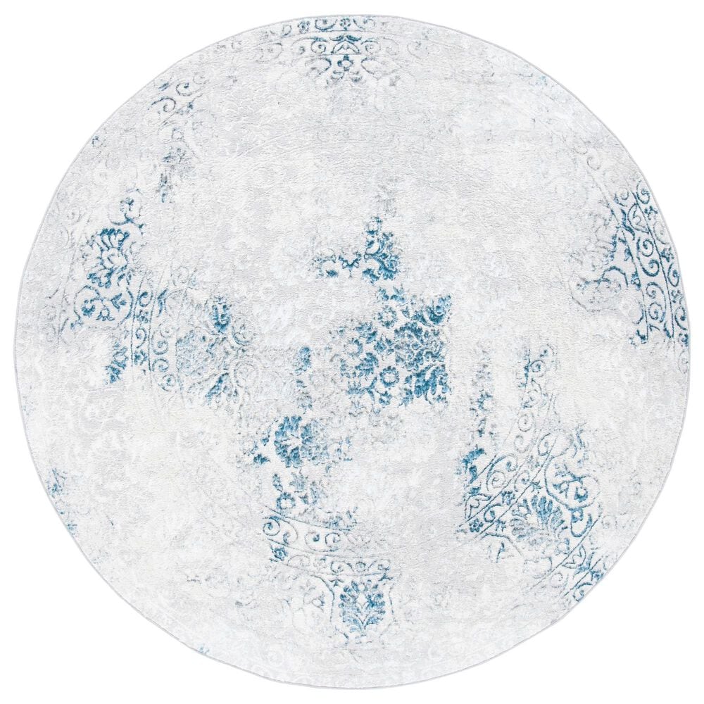 Safavieh Orchard Oriental 6"7" Round Grey and Blue Area Rug, , large