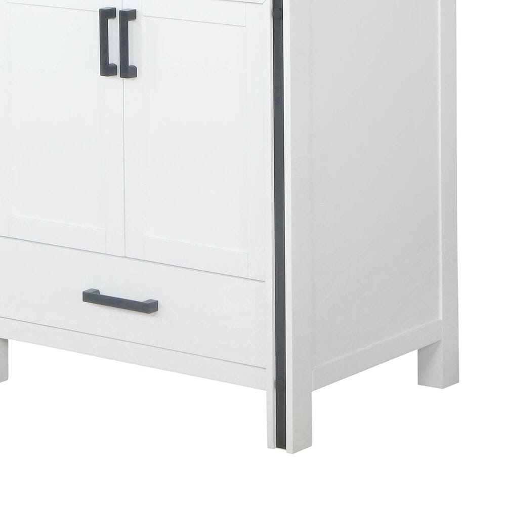 Lexora Home Ziva 60&quot; Double Bathroom Vanity in White with 2 cm White Quartz Top and Rectangular Sinks, , large