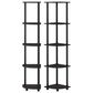 HOMLUX 5-Tier Multi-Purpose Corner Open Bookshelf in Espresso and Black (Set of 2), , large