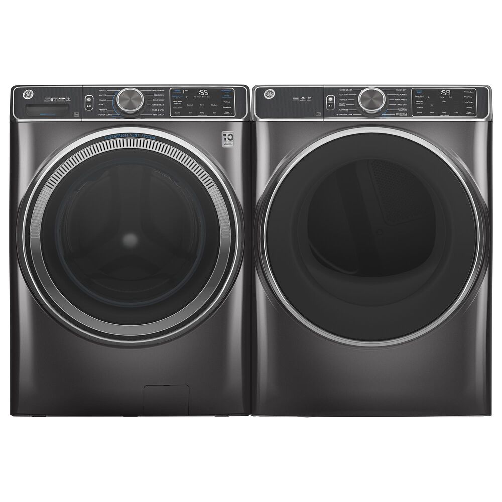 GE Appliances 5.0 Cu. Ft. Front Load Washer and 7.8 Cu. Ft. Electric Dryer Laundry Pair in Diamond Gray, , large