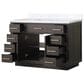Lexora Home Abbey 48" Single Bathroom Vanity in Brown Oak with 2 cm White Carrara Marble Top and Rectangular Sink, , large