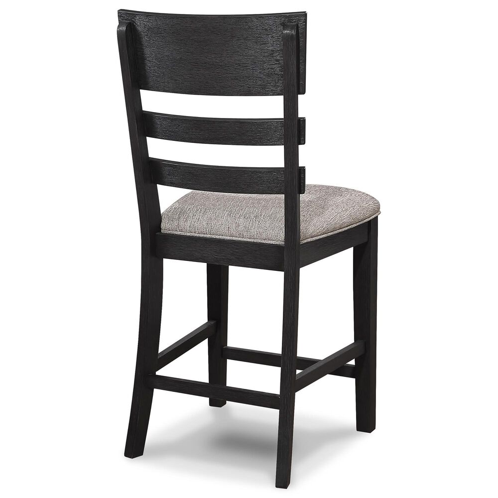 Crown Mark 5 Piece Counter Height Dining Set in Black Finish and Charcoal Upholstery, , large
