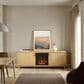 Walker Edison Arundo 70" TV Stand with Freestanding Electric Fireplace in Coastal Oak, , large