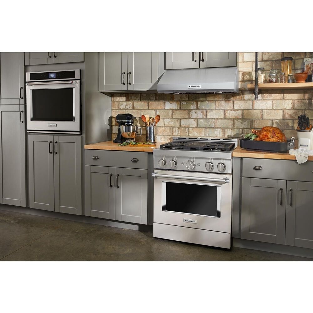 KitchenAid 4.1 Cu. Ft. Freestanding Gas Range with True Convection in Milkshake, , large
