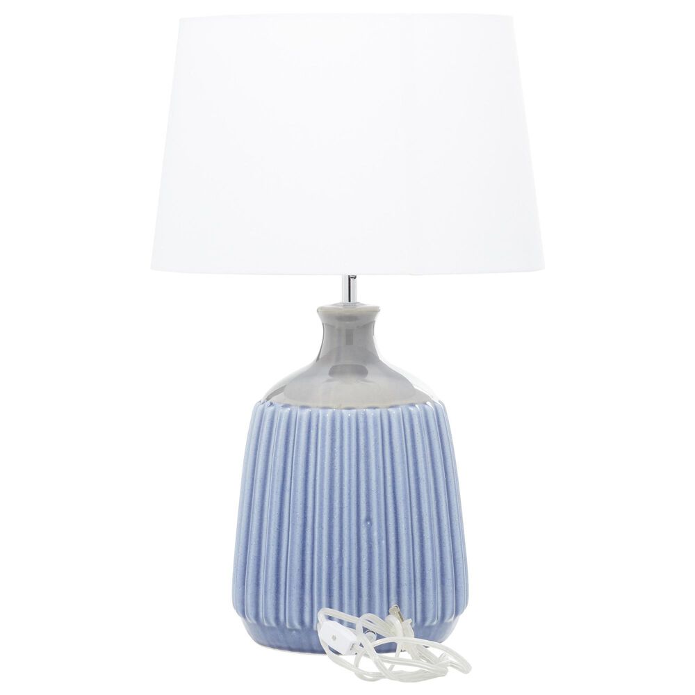 Maple and Jade Table Lamp in Shiny Blue and Gray, , large