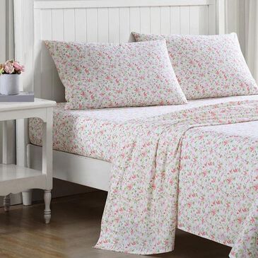 Revman Norella 4-Piece Full Sheet Set in Pink and Green, , large