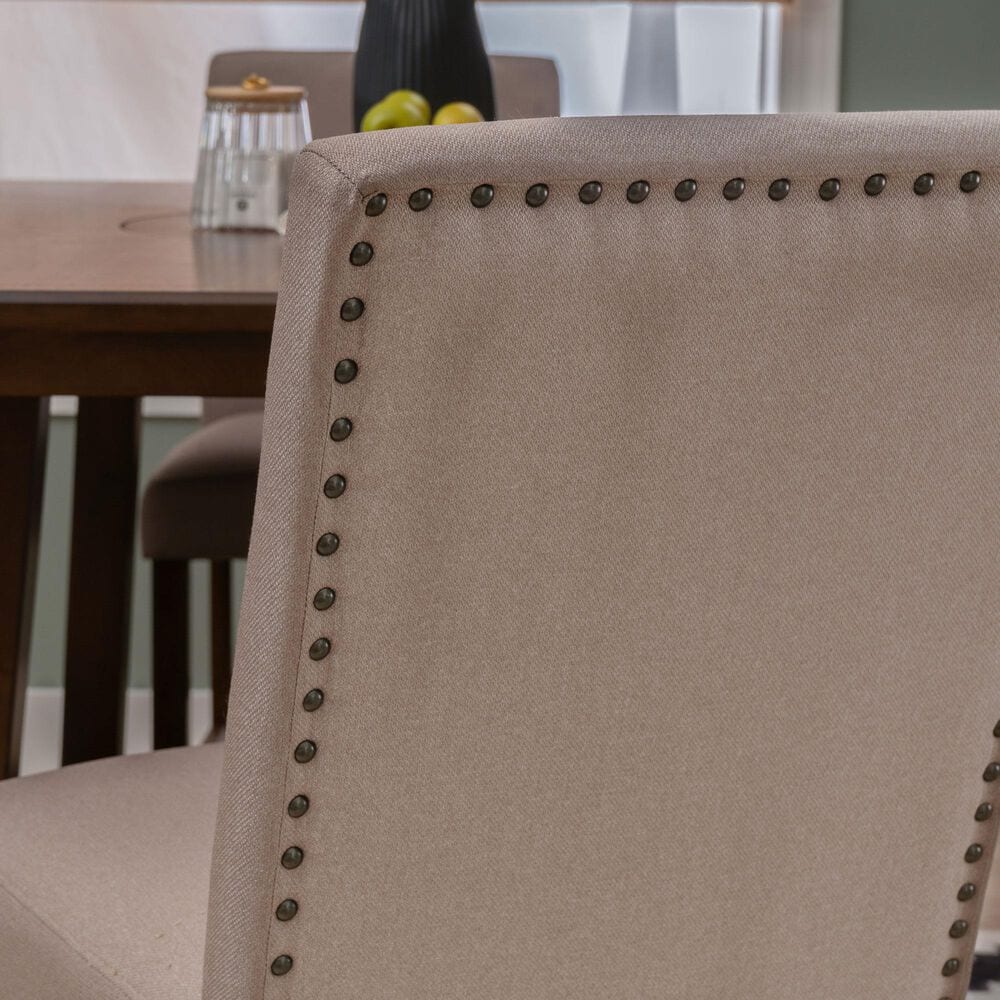 Linon Home Decor Spiva Counter Stool with Tan Cushion in Brown (Set of 2), , large