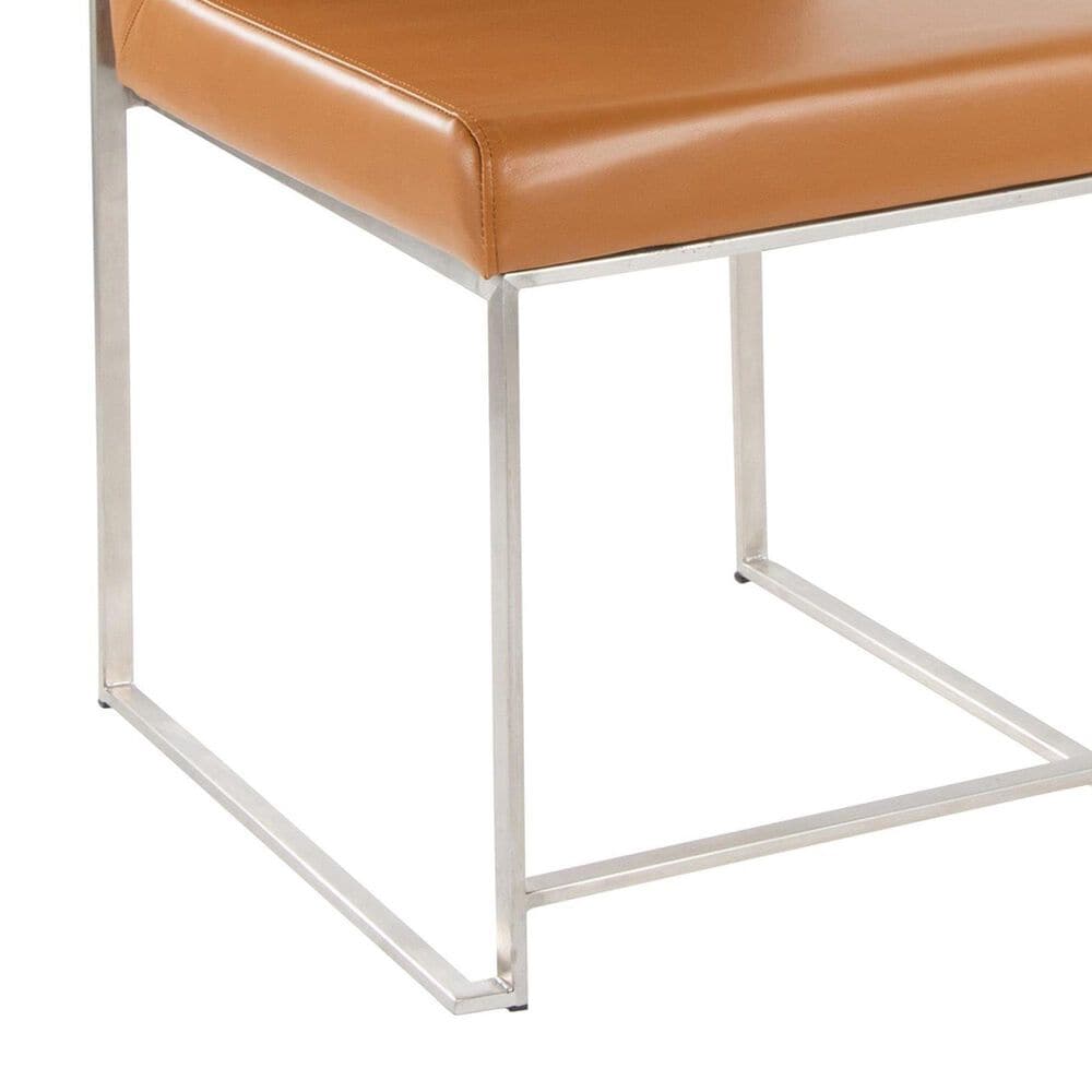 LumiSource Fuji Side Chair with Camel Cushion in Brushed Stainless Steel (Set of 2), , large