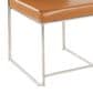 LumiSource Fuji Side Chair with Camel Cushion in Brushed Stainless Steel (Set of 2), , large