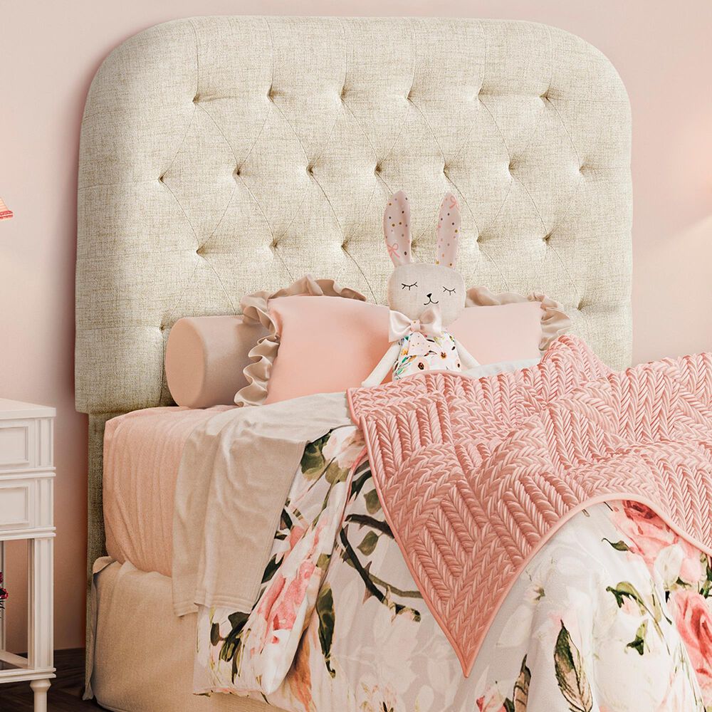 Accentric Approach Twin Upholstered Headboard in White, , large