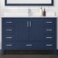Lexora Home Jacques 48" Single Bathroom Vanity in Navy Blue with 2 cm White Cultured Marble Top and Rectangular Sink, , large