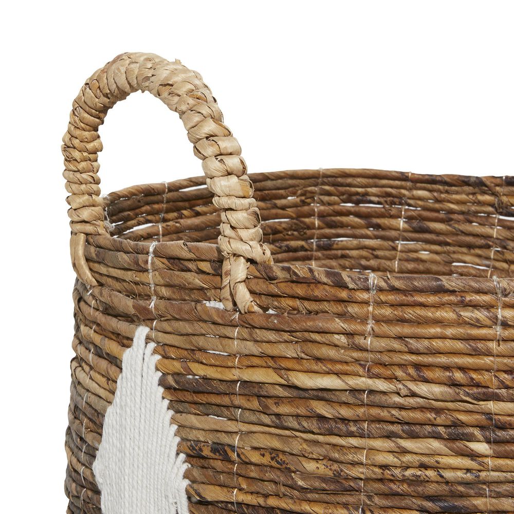Maple and Jade Contemporary Storage Basket in Caramel Brown and Black &#40;Set of 2&#41;, , large