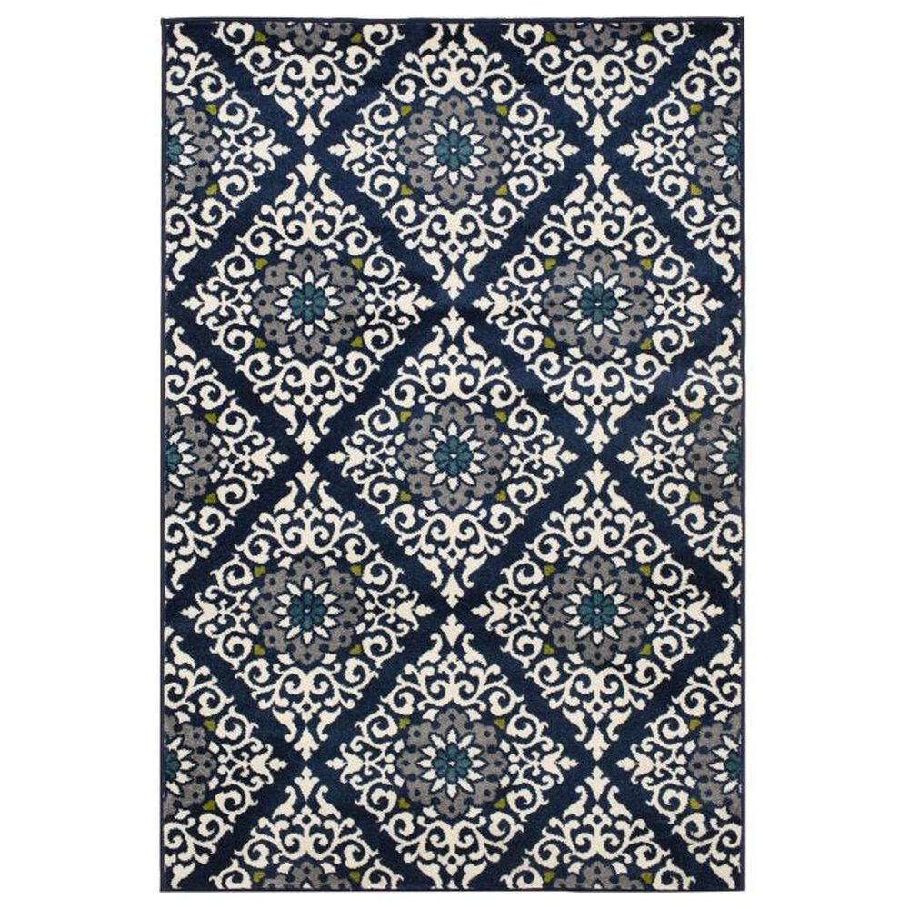 Central Oriental Trisha Yearwood Renew Centerville 7"10" x 9"10" Snow and Sapphire Area Rug, , large