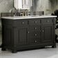 James Martin Vanities Brookfield 60" Single Bathroom Vanity in Black Onyx with 3 cm Arctic Fall Solid Surface Top and Rectangular Sink, , large