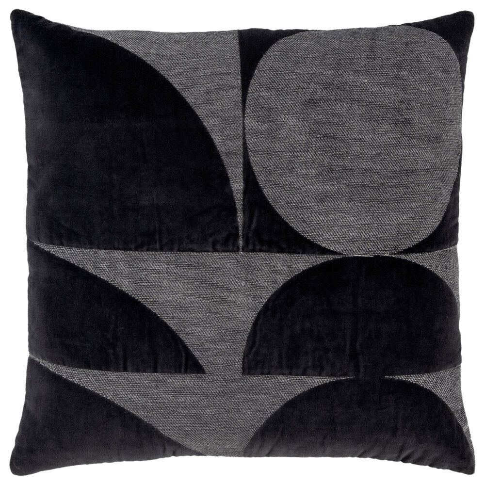 Rizzy Home 20" x 20" Poly Filled Throw Pillow in Dark Grey, , large