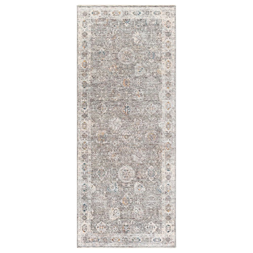 Surya Presidential PDT-2307 3"3" x 8" Gray and Orange Area Rug, , large