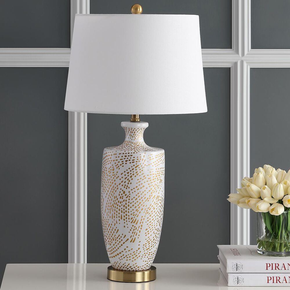 Safavieh Linnea Table Lamp in White/Gold, , large