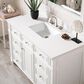 James Martin Vanities Bristol 48" Single Bathroom Vanity in Bright White with Single Hole 3 cm White Zeus Quartz Top and Rectangular Sink, , large