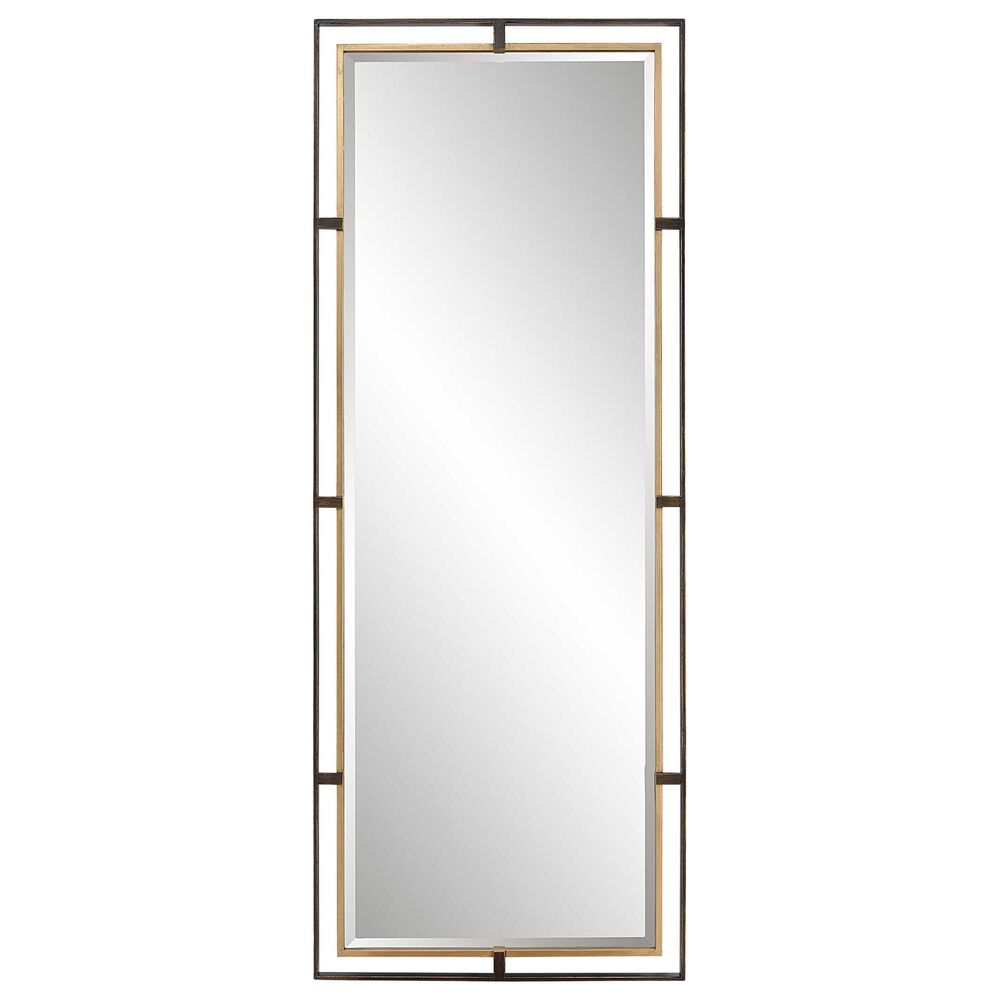 Uttermost Carrizo Rectangular Tall Mirror in Rustic Bronze and Light Antique Gold Leaf, , large