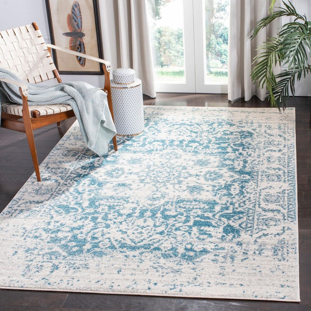Safavieh Madison MAD603J 11&#39; x 15&#39; Teal and Ivory Area Rug, , large