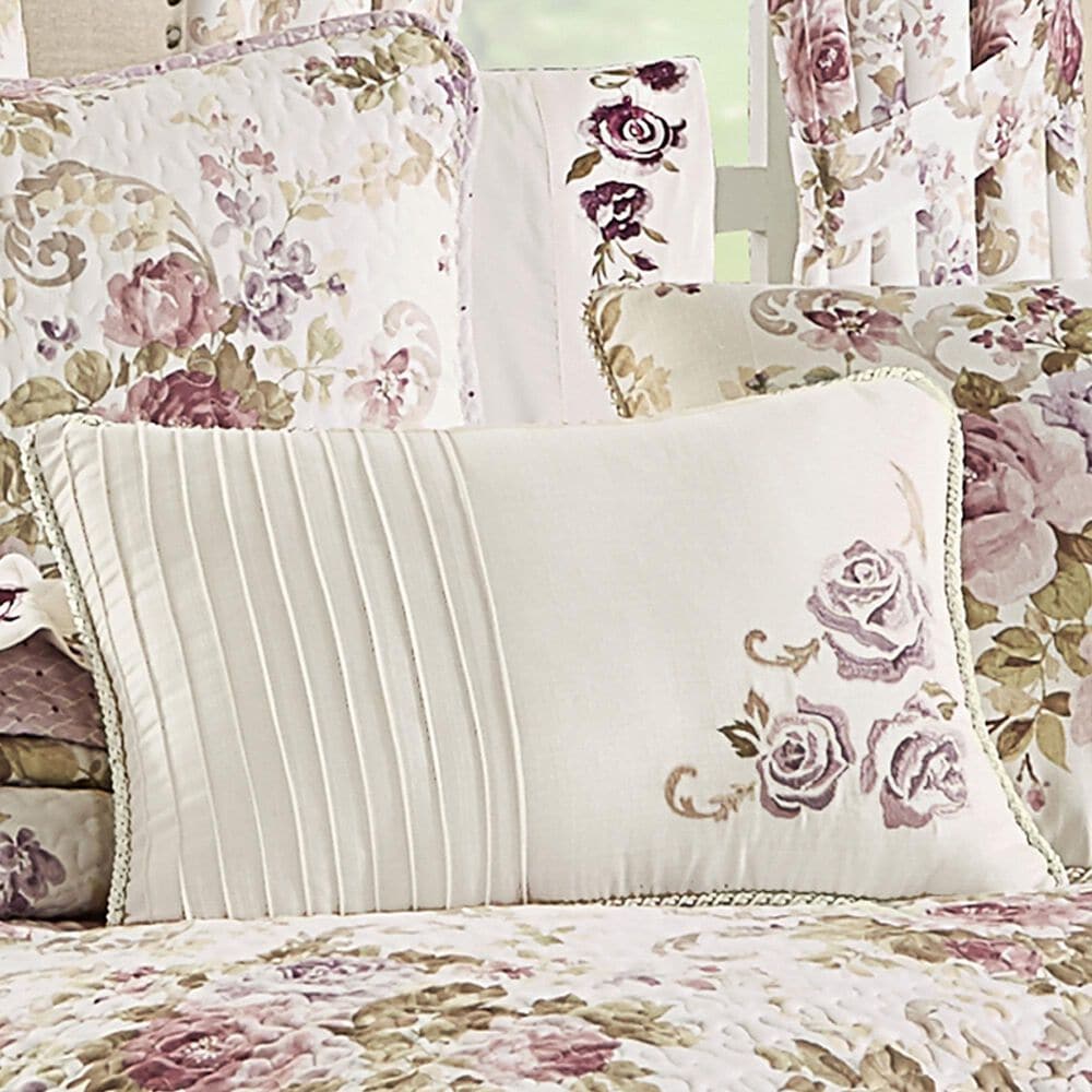 J. Queen New York Chambord 13&quot; x 19&quot; Lumbar Pillow in Ivory, Lavender, Rose, Taupe and Green, , large