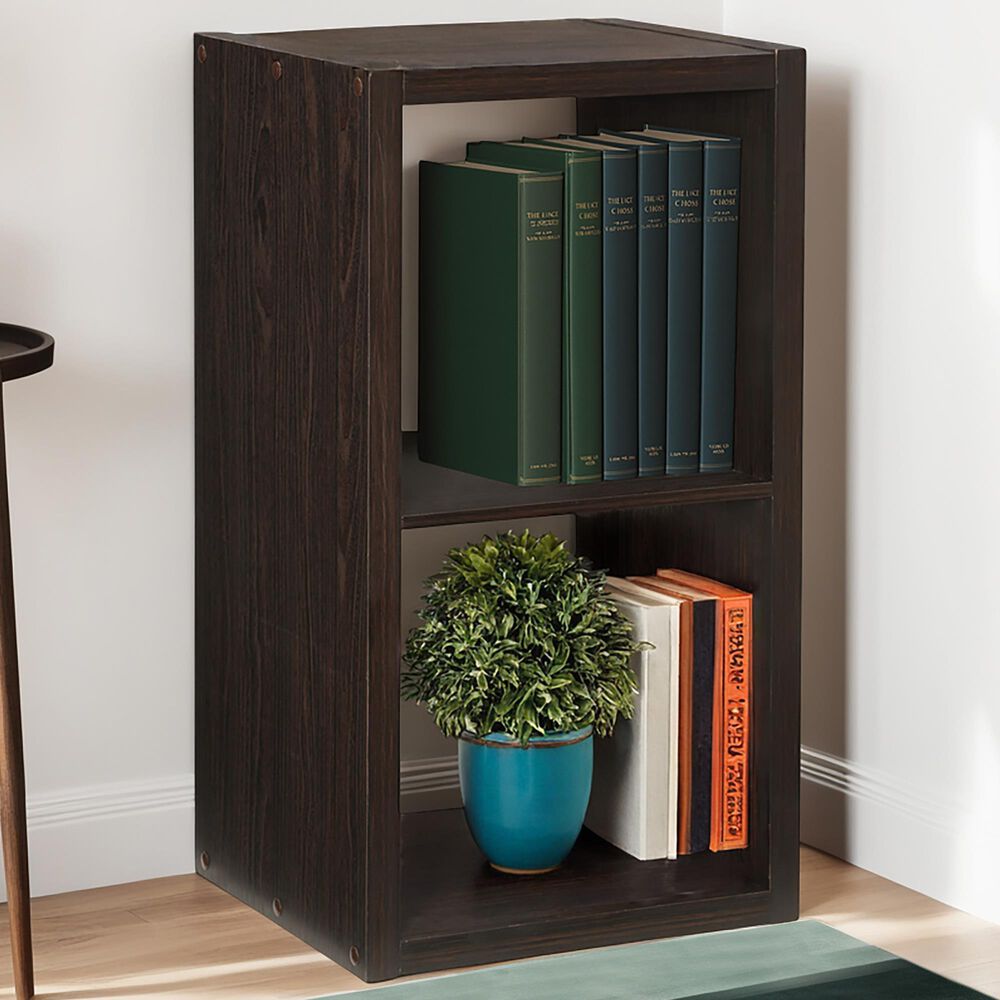 Linon Home Decor Galli 2-Shelf Bookcase in Espresso, , large