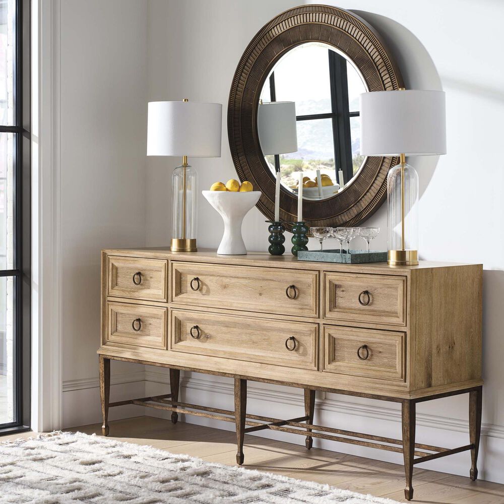 Lexington Home Brands Montecito Elana Round Mirror in Antique Bronze, , large