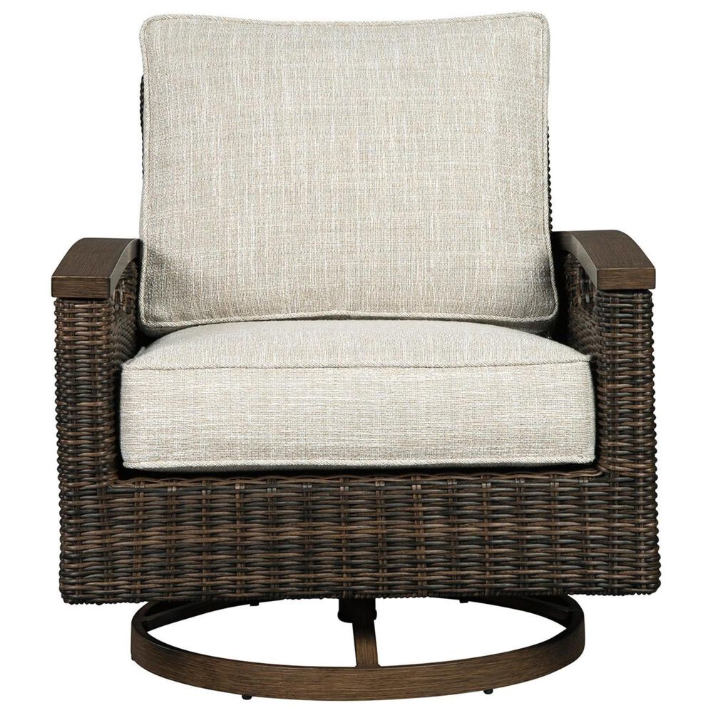 Ashley Paradise Trail Swivel Lounge Chair in Medium Brown (Set of 2), , large