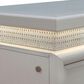 Belle Furnishings Reflections King Upholstered Bed with Two Nightstands in Pearl White and Rhinestone, , large