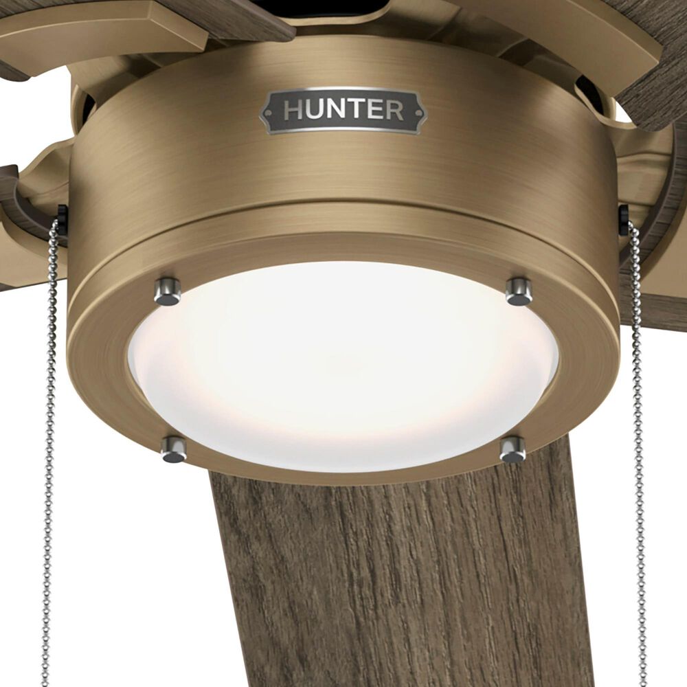 Hunter Erling 44&quot; Ceiling Fan with LED Light in Burnished Brass, , large