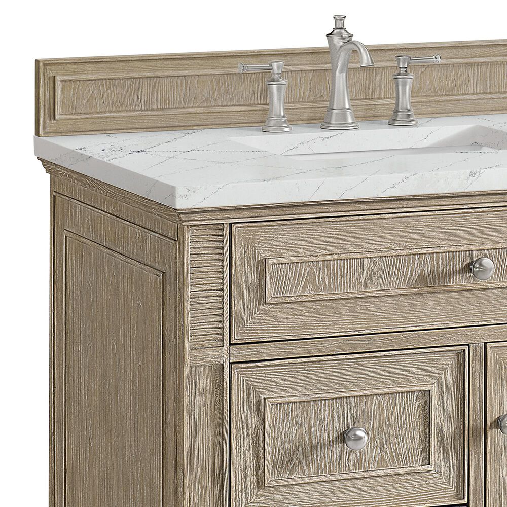 James Martin Vanities Lorelai 36&quot; Single Vanity in Whitewashed Oak with 3 cm Ethereal Noctis Quartz Top, , large