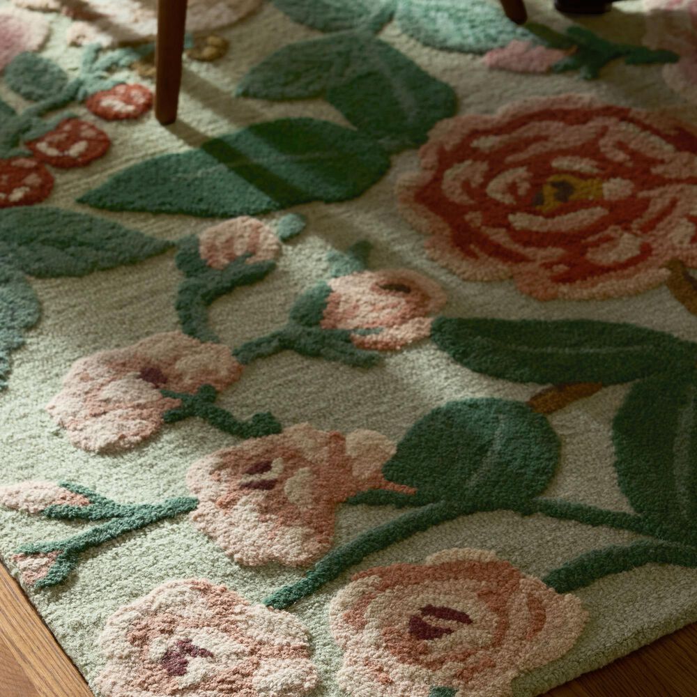 Rifle Paper Co. x Loloi Highgrove Mint 5&#39; x 7&#39;6&quot; Area Rug, , large