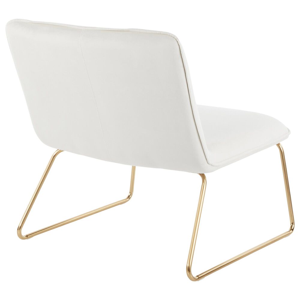 Lumisource Casper Accent Chair in Cream Velvet and Gold, , large