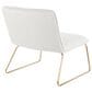 Lumisource Casper Accent Chair in Cream Velvet and Gold, , large