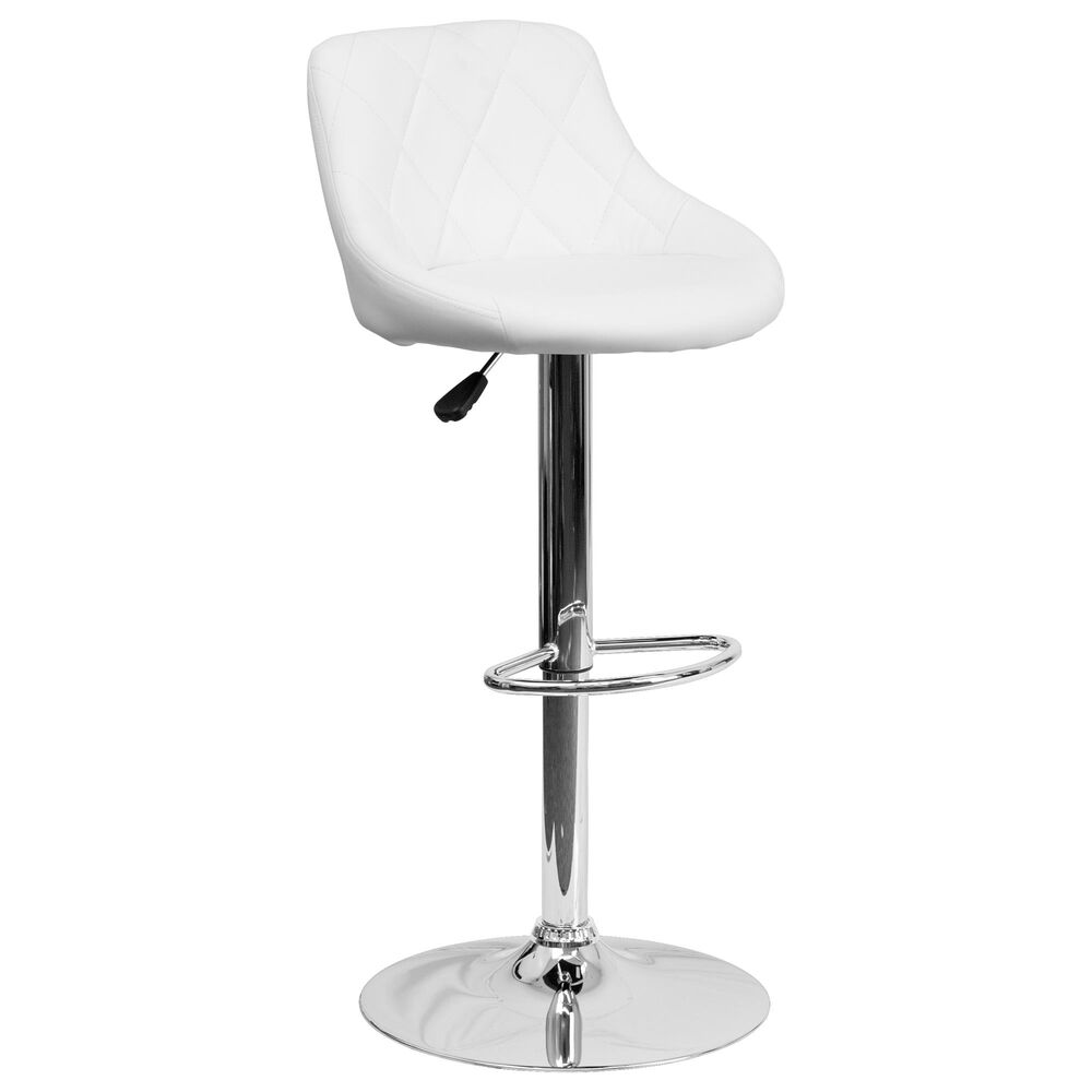 Flash Furniture Adjustable Barstool in White, , large