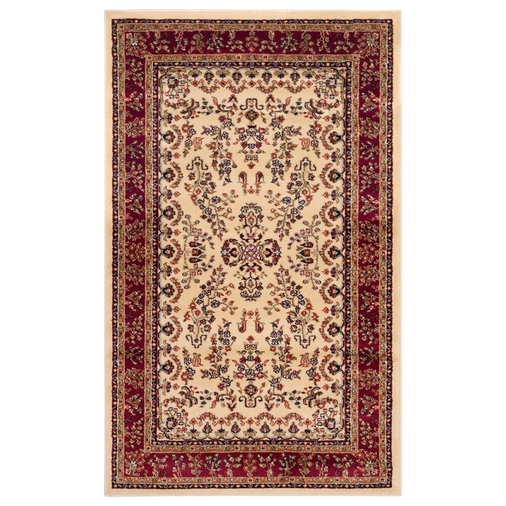 Safavieh Lyndhurst 3"3" x 5"3" Ivory and Red Area Rug, , large