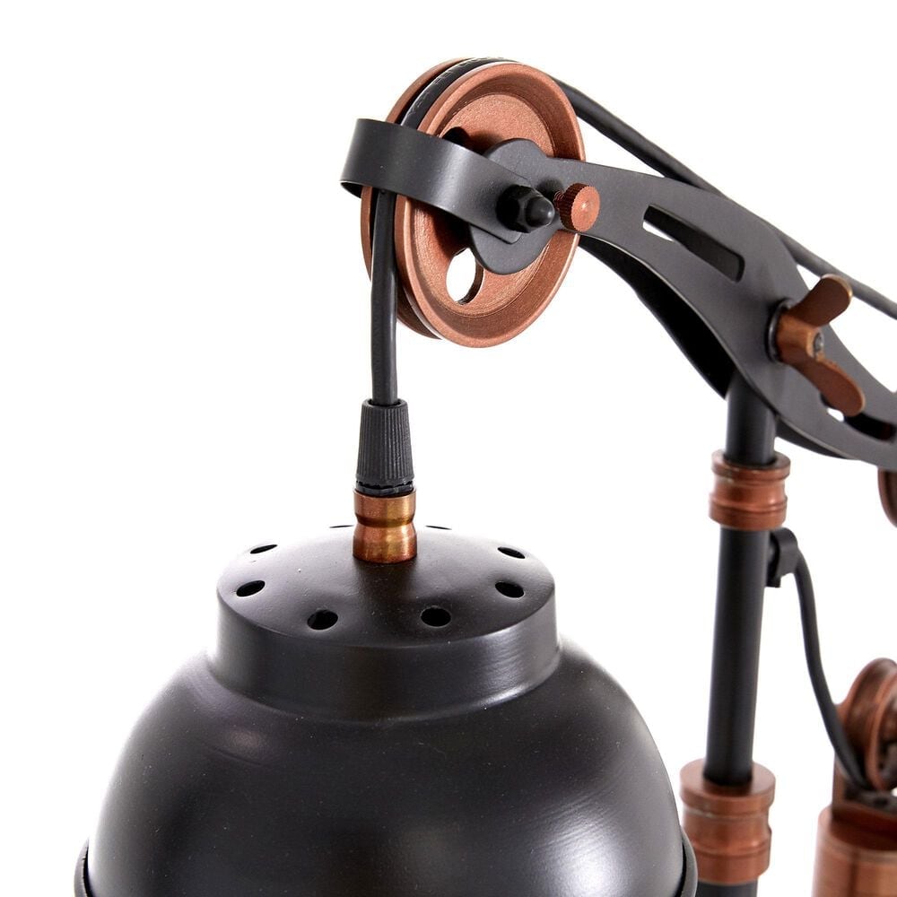 Maple and Jade Industrial Table Lamp in Shiny Black and Copper, , large