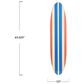 Creative Coop 65.6" x 15" Coastal Decorative Surfboard Wall Decor with Stripes Overlaid in Natural, Red and Blue, , large