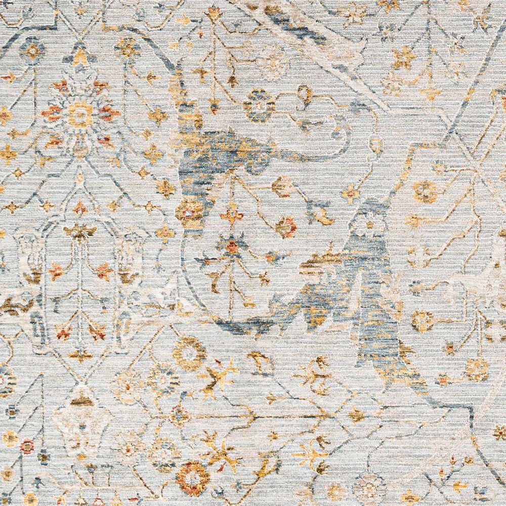 Surya Reina Denim, Light Gray, Cream, Tan, Mustard, Olive and Rust 2' x 2'11" Area Rug, , large