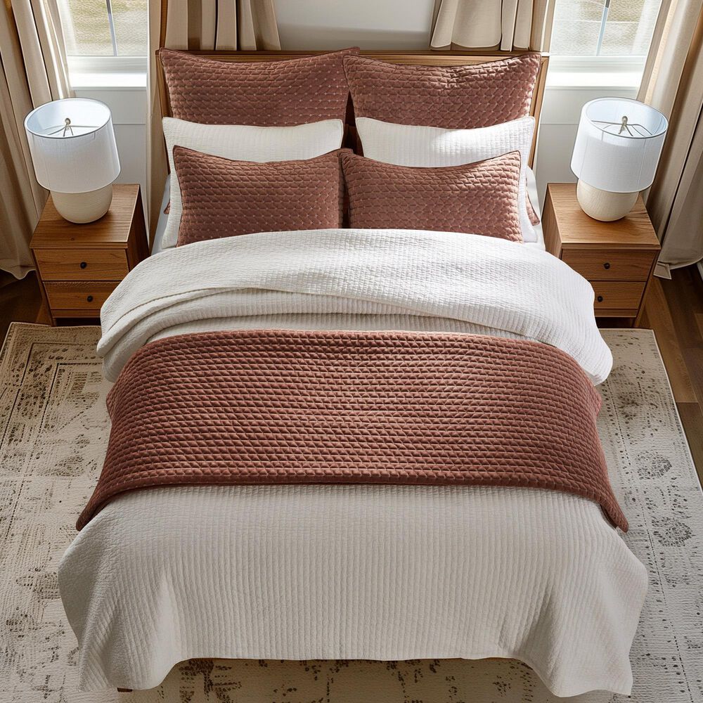 Levtex Velvet Stitch 3-Piece King/California King Quilt Set in Rust, , large
