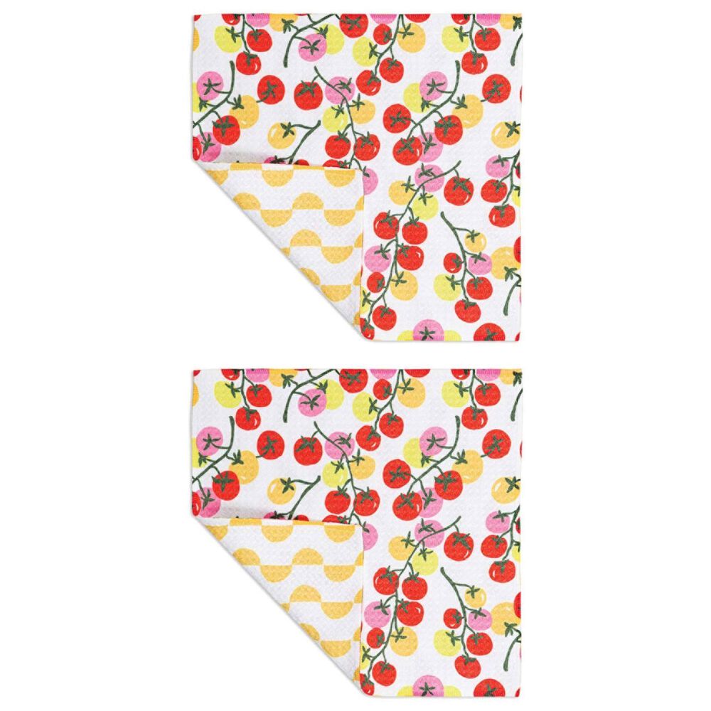 MuKitchen Vibe Dish Cloth in Cherry Tomatoes and Yellow (Set of 2), , large
