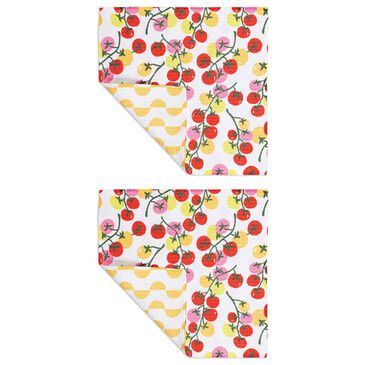 MuKitchen Vibe Dish Cloth in Cherry Tomatoes and Yellow (Set of 2), , large